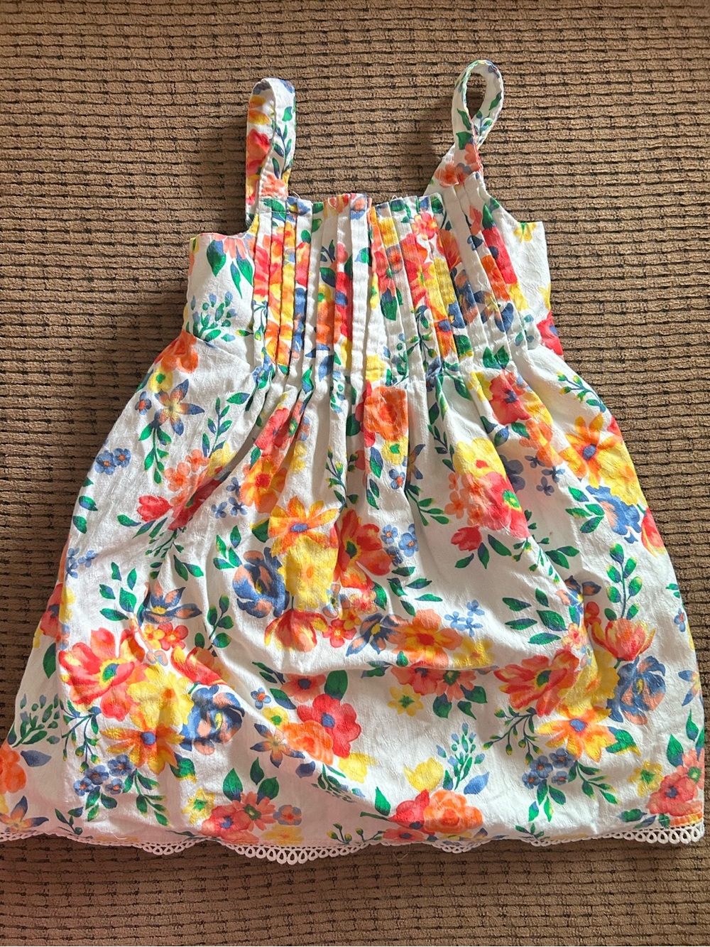 Shabby chic 4t floral cotton dress button up bright